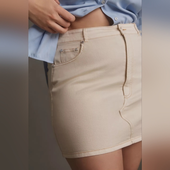 NWT Anthropologie Denim Mini Skirt - Picture 3 of 7